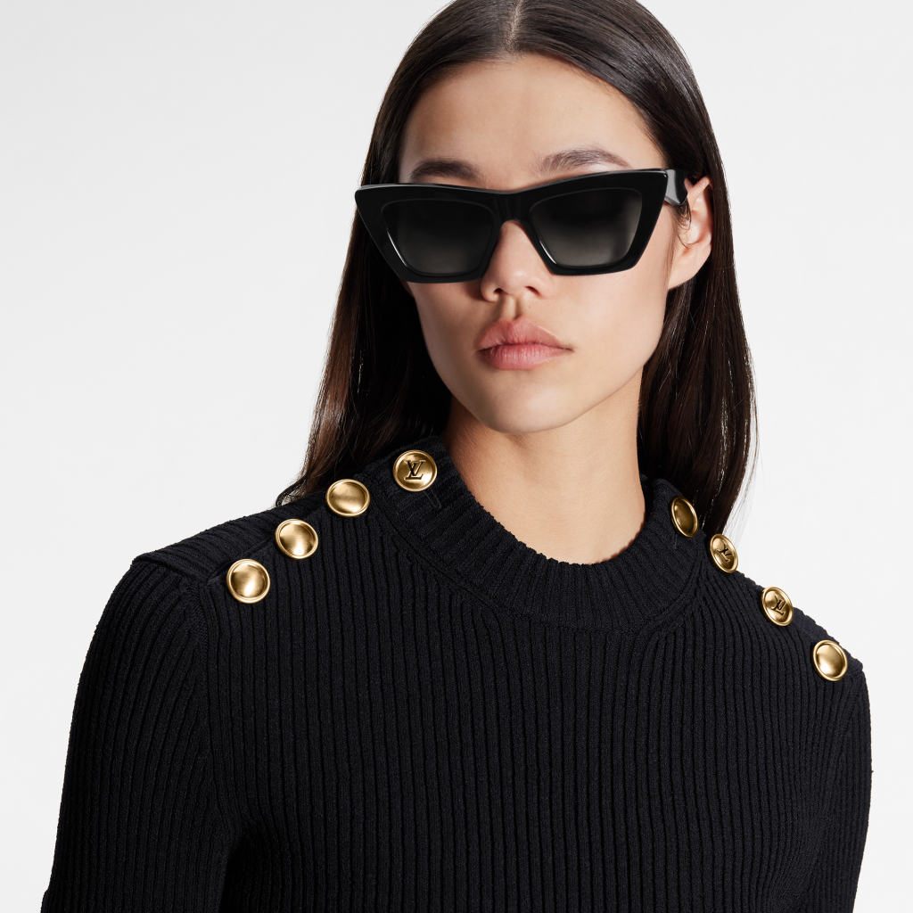 Louis Vuitton Button detail ribbed knit pullover